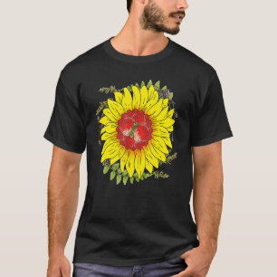 Flower Blossom Red Berry Gardener Strawberry Sunfl T-Shirt