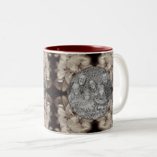 Flower Blossoms Abstract Add Your Photo Two-Tone Coffee Mug