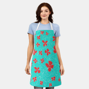 Flower blue and flowers apron