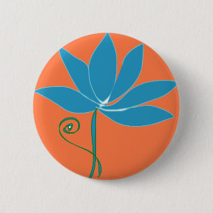 Flower - Blue Lotus 6 Cm Round Badge