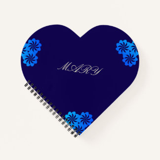 Flower Blue Personalised Notebook
