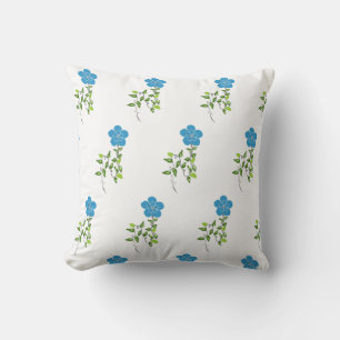 flower blue vines cushion
