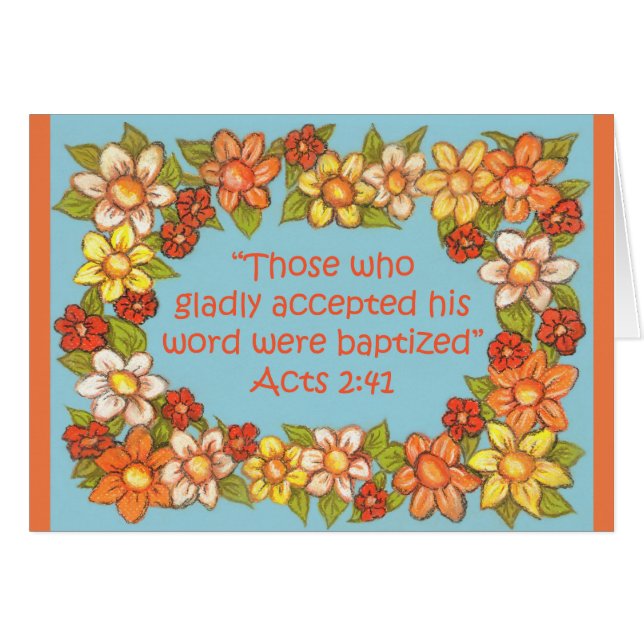 Flower Border~Accepted Word-Baptised~Scripture (Front Horizontal)