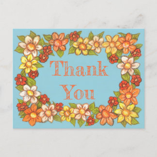 Flower Border~Thank You Card