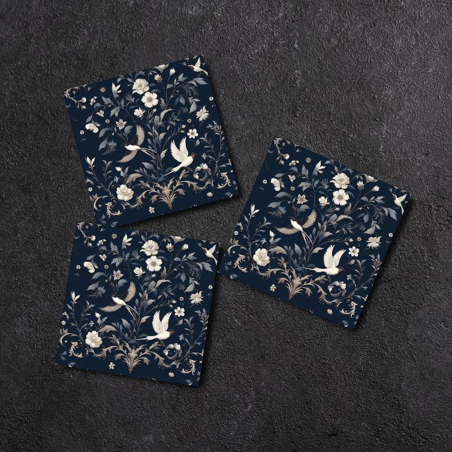 flower botanical blue tile (Creator Uploaded)