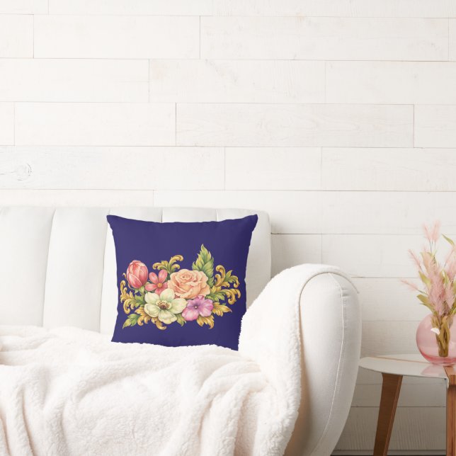 Flower Bouquet Acanthus Cushion (Couch)