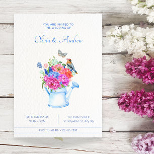 flower bouquet aesthetic wedding invitation