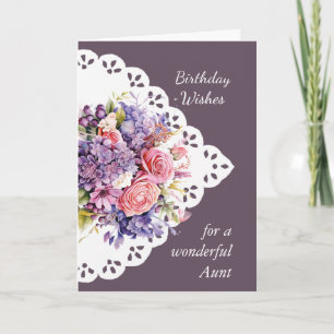  Flower Bouquet Aunt  Birthday Card
