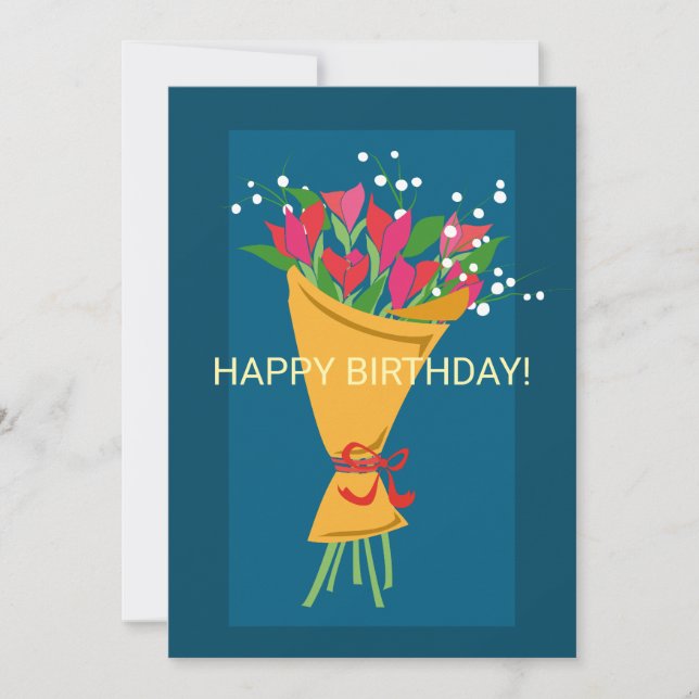 Flower Bouquet Birthday Card (Front)
