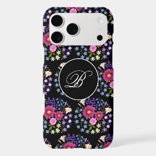Flower Bouquet Black Monogram