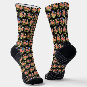 Flower Bouquet Black Socks