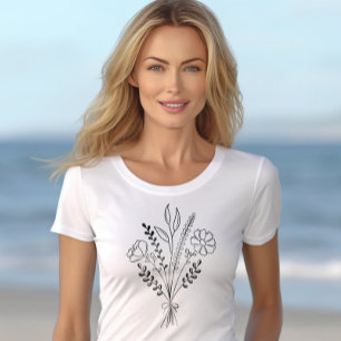 Flower Bouquet Boho Line Art Hoodie