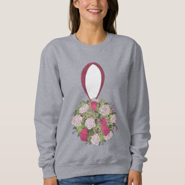 Flower Bouquet Bride Bridesmaid Wedding Sweatshirt (Front)