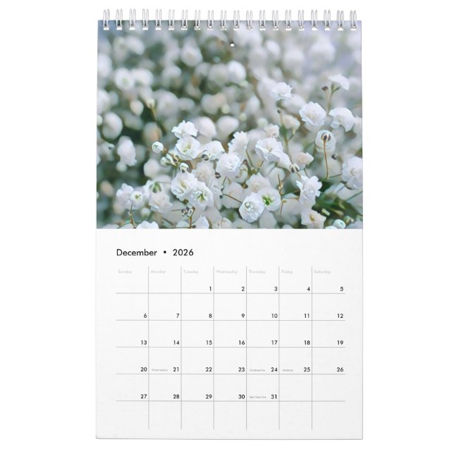 flower bouquet calendar (Dec 2026)