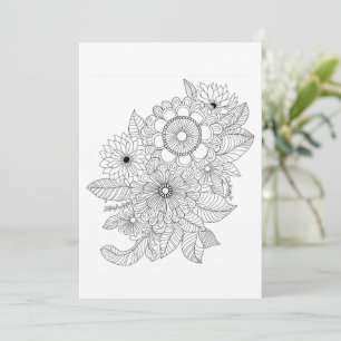 Flower Bouquet Color Your Own Greeting