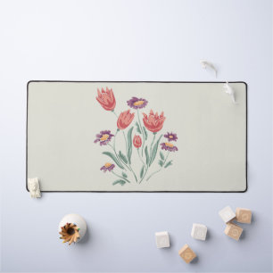 Flower Bouquet Delicate Floral Arrangements Desk Mat