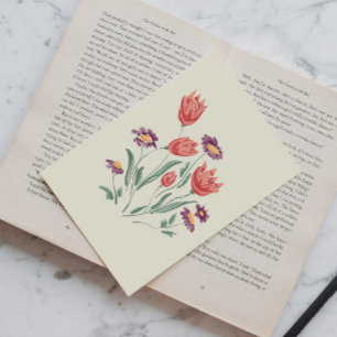 Flower Bouquet Delicate Floral Arrangements Holiday Postcard