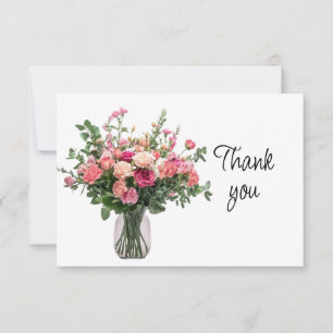 Flower Bouquet Event Volunteer Thank You Card