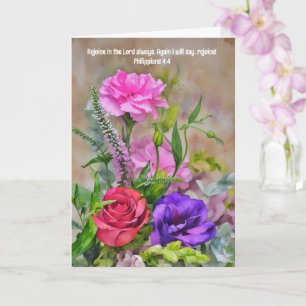 Flower Bouquet Faith Congratulations Bible Verse Card