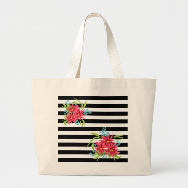Flower bouquet large tote bag (Front)