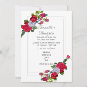 Flower bouquet modern floral wedding invitation