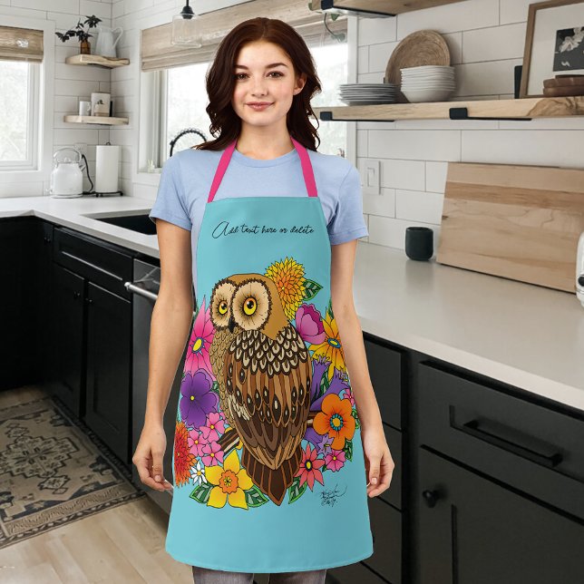 Flower Bouquet Owl Apron (Creator Uploaded)