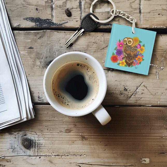 Flower Bouquet Owl Key Ring (Creator Uploaded)