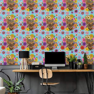 Flower Bouquet Owl Wallpaper