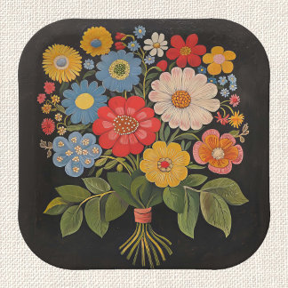 Flower Bouquet Paper Plate