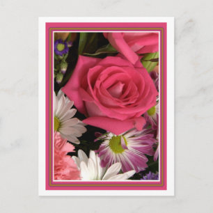 Flower Bouquet Pink Postcard