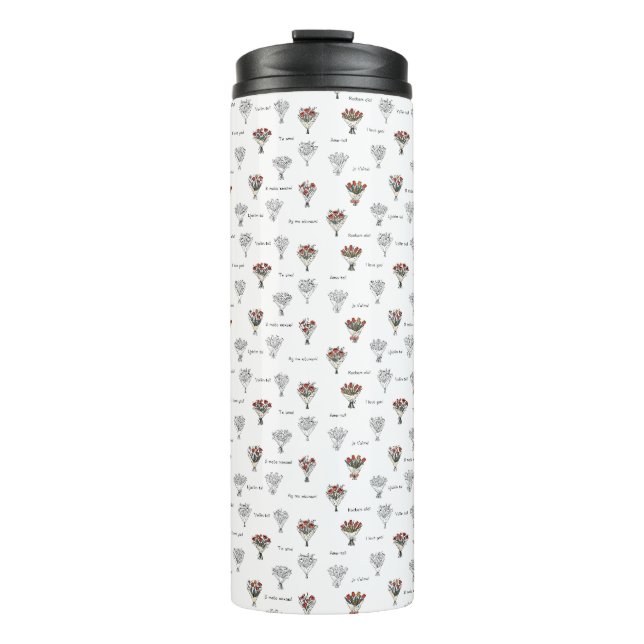 Flower Bouquet Thermal Tumbler (Front)