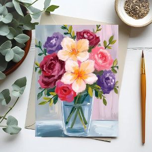 Flower Bouquet Watercolor Floral Painting Card