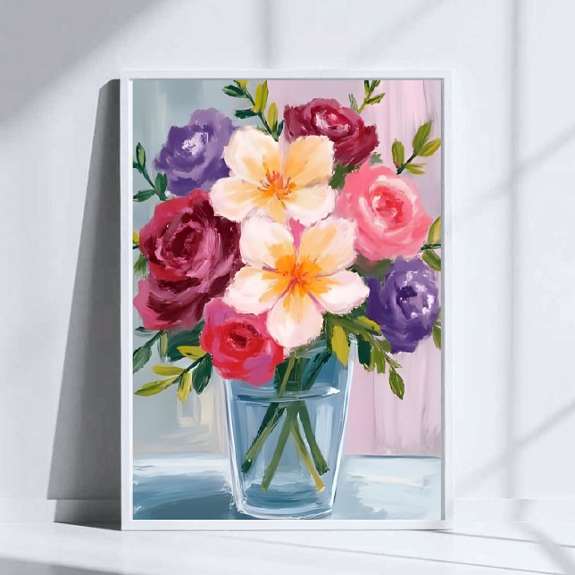 Flower Bouquet Watercolor Floral Painting Poster (Creator Uploaded)