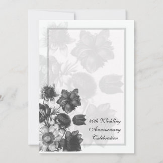 Flower Bouquet Wedding Anniversary Inivitations Invitation