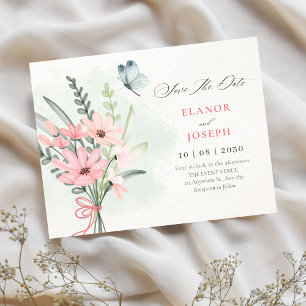 Flower bouquet wedding save the date