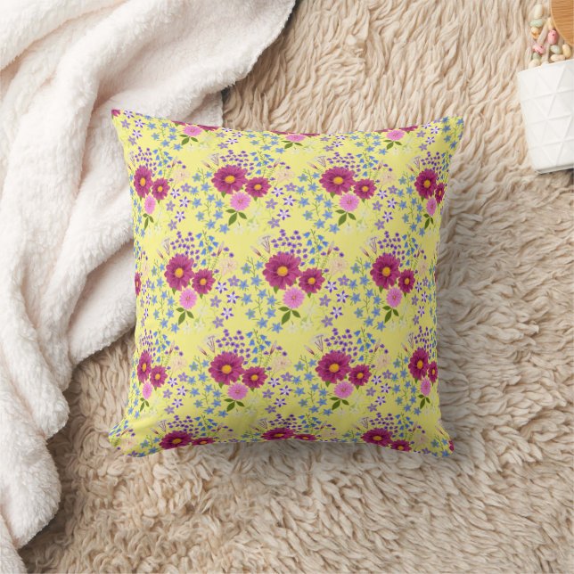 Flower Bouquet with Dahlia Cushion (Blanket)