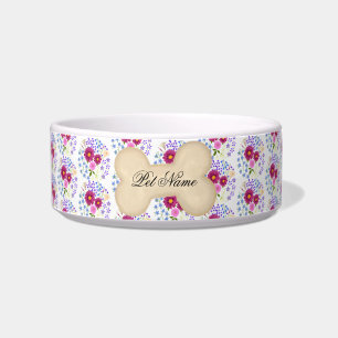 Flower Bouquet with Dahlia White Pet Bowl