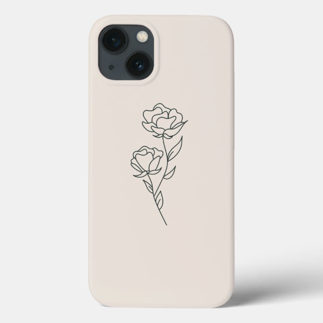 Flower Branch Outline Phone Case (Back)