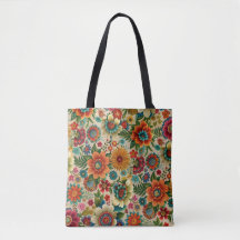 Flower brown purple orange cottagecore Pattern