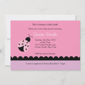 Flower Bug Lady Bug Baby Shower Invitation