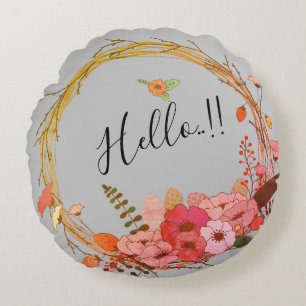 Flower bunch round cushion