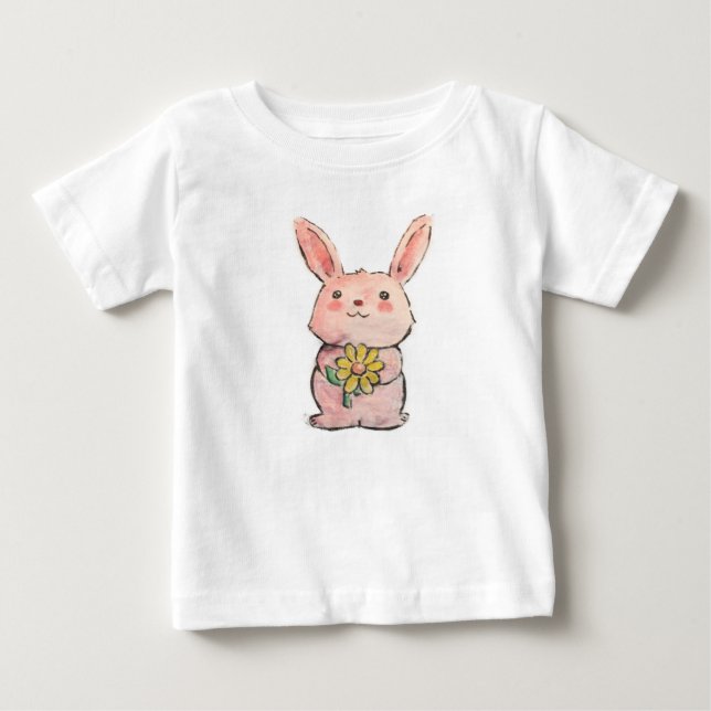 Flower Bunny Baby T-Shirt (Front)