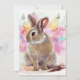 Flower Bunny Holiday Card