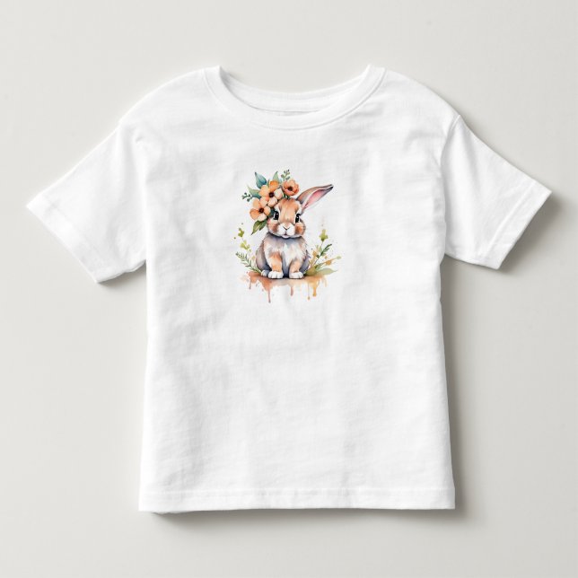flower bunny toddler T-Shirt (Front)