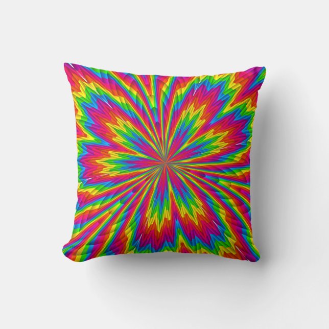 Flower Burst (ckc) Square Throw Pillow (Front)