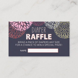 Flower Burst Diaper Raffle Ticket Enclosure Card