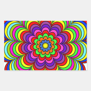 Flower Burst Rectangular Sticker