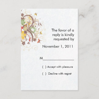Flower Burst RSVP card with envelope