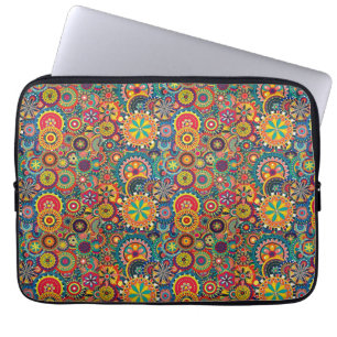 Flower Bursts Pinwheel Laptop Sleeve