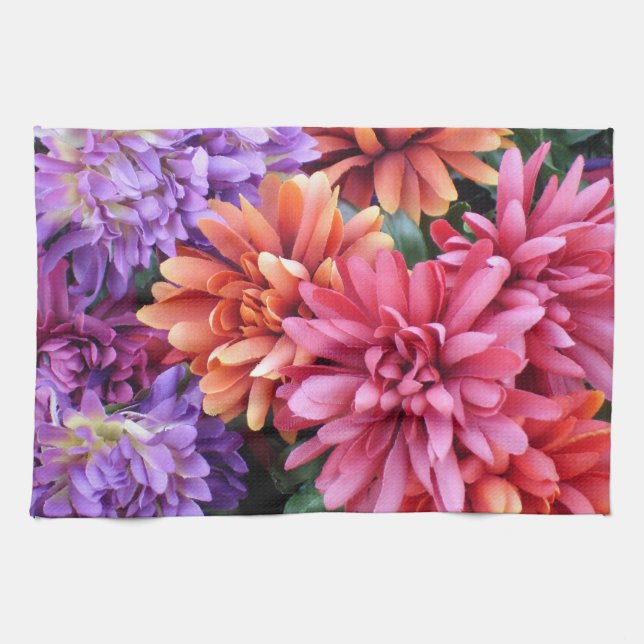 Flower Bursts Tea Towel (Horizontal)